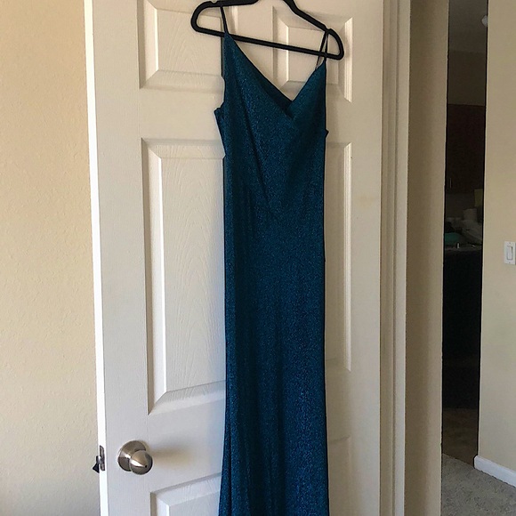 Teal glitter gown - Picture 2 of 6
